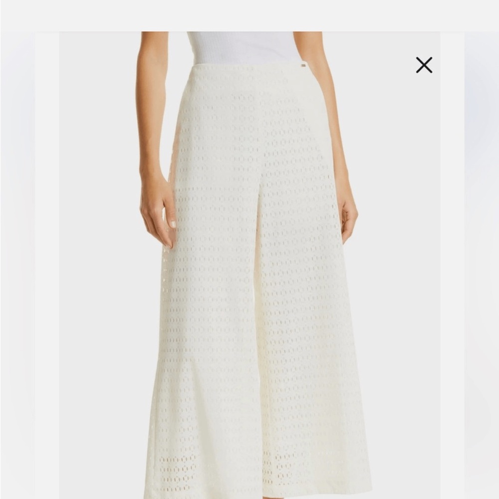 Boss Cream Lace Wide-Leg Pants